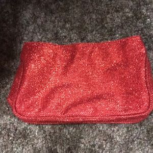 Red sparkly make up bag